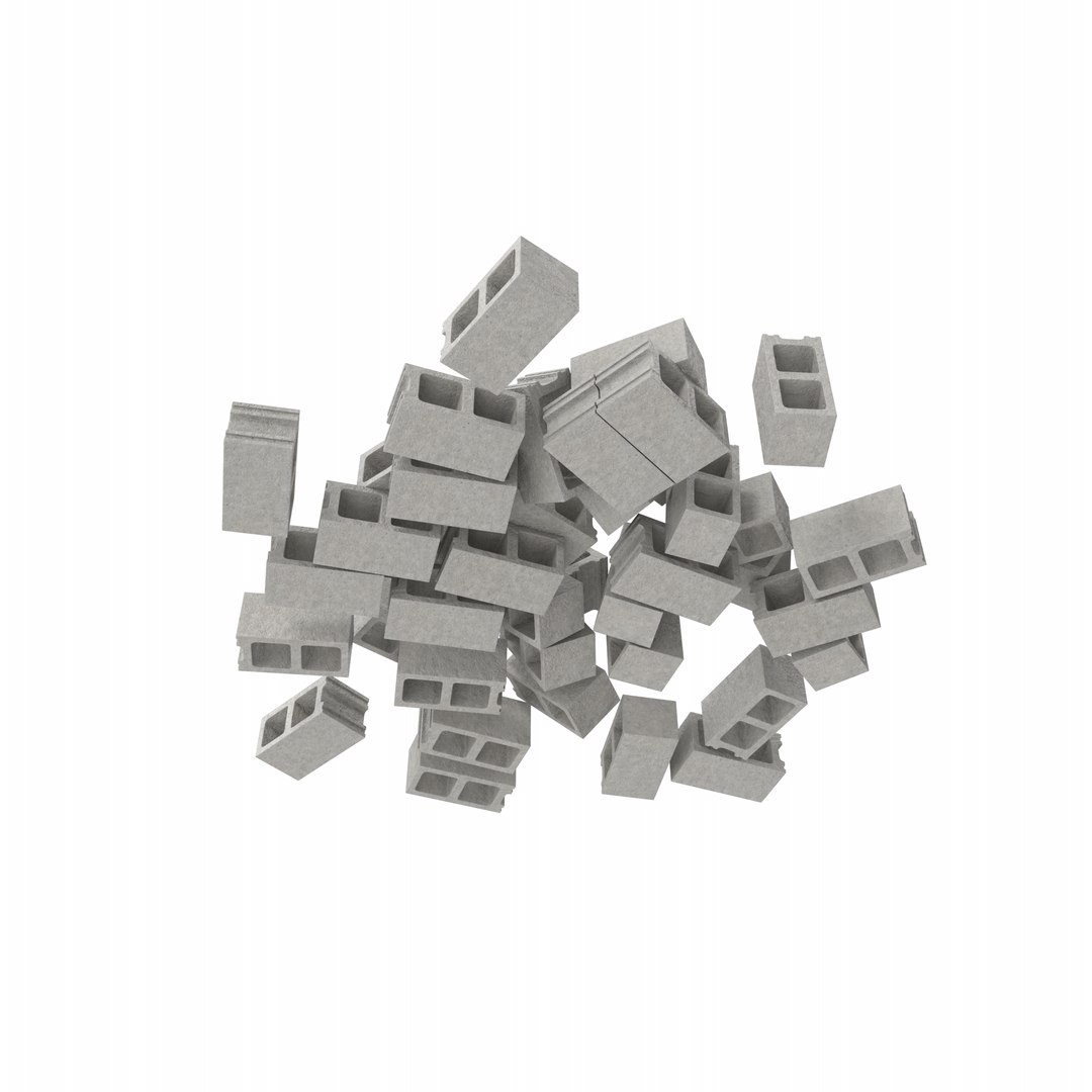 3D Pile Of Concrete Blocks model - TurboSquid 2138945