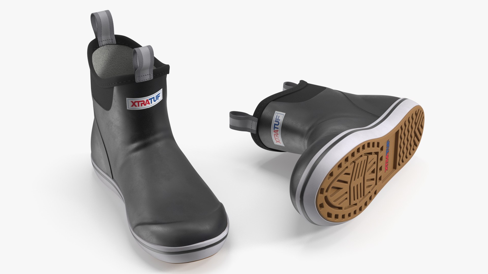 XTRATUF Marine Waterproof Ankle Boots Black 3D model preview