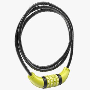 3D combo cable bicycle lock model