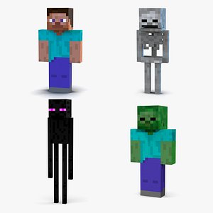 3D minecraft characters