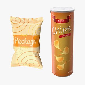Potato Chip Bags Collection 3D model