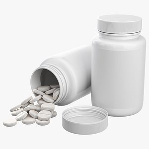 Medicine Bottle with Pills 3D model