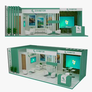 8x4 m exhibition booth 3D model