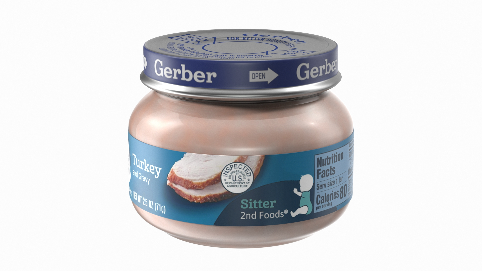 3D Turkey Gerber Baby Food Jar 71g Model - TurboSquid 2098039