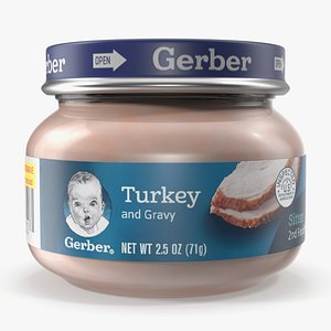 3D Turkey Gerber Baby Food Jar 71g model