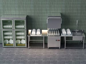 Commercial dishwashing equipment asset pack