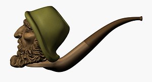 3d model pipe tobacco smoke