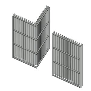 Vertical louvers set Parametric Revit family 3D model