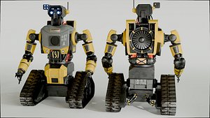3D Animated Sci-Fi Heavy Worker Robot R-701 model