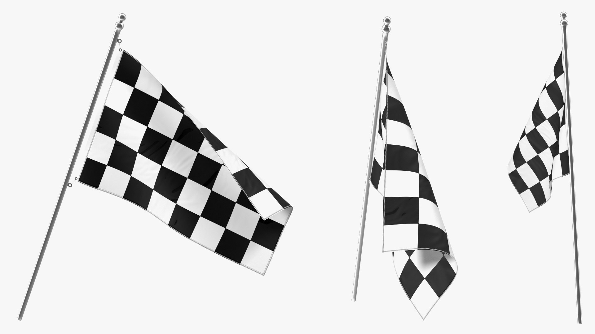 3D Checkered Racing Flag - TurboSquid 2151393
