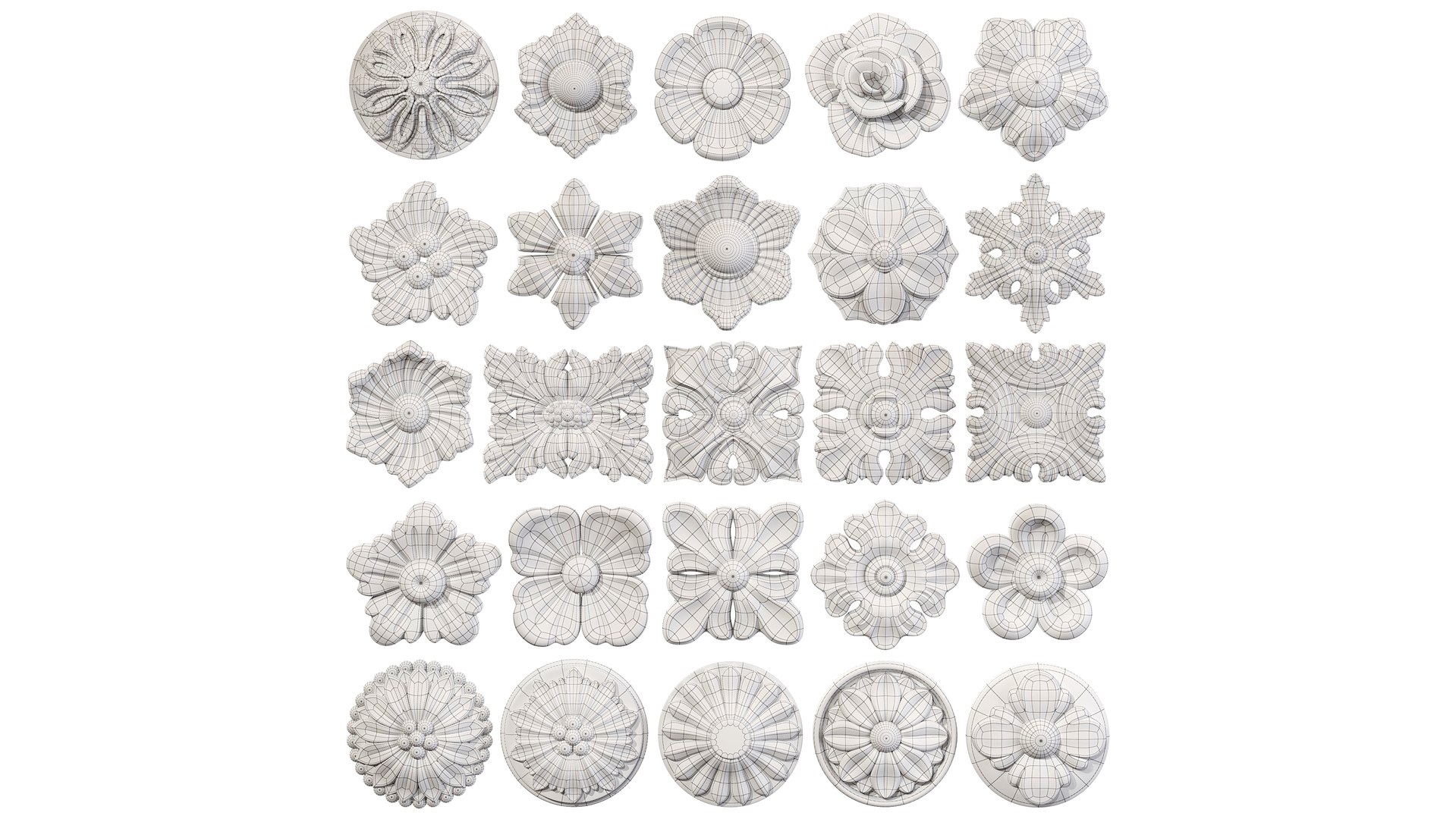 3D Collection of 25 classic rosettes model https://p.turbosquid.com/ts-thumb/zl/QbTAsj/Zu/collectionof25classicrosettes_8/jpg/1645283232/1920x1080/fit_q87/227c31e10dbae0b4e932672f59b4896fee424daa/collectionof25classicrosettes_8.jpg