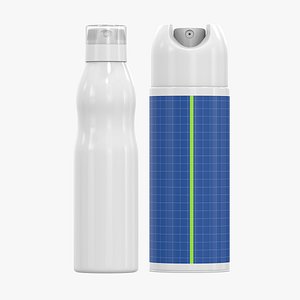 3D Spray Bottle  Aerosol Can 3D Model Personal Care Packaging Set model