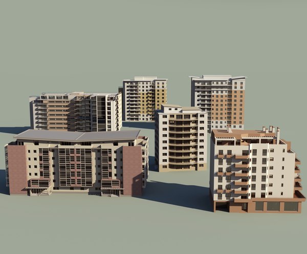 residential building cityscape 3d model