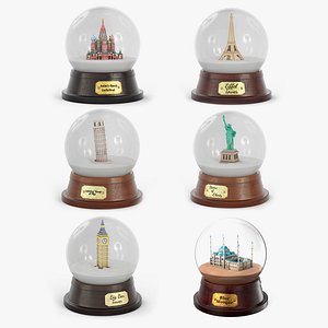 3D Snow Globes with Landmarks Collection 3