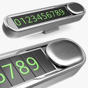 Temporary Car Parking Phone Number Plate 3D model