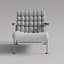 Moderner Lounge-Sessel mit gepolstertem Kissen und Metallgestell – 3D-Modell