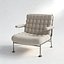 Moderner Lounge-Sessel mit gepolstertem Kissen und Metallgestell – 3D-Modell