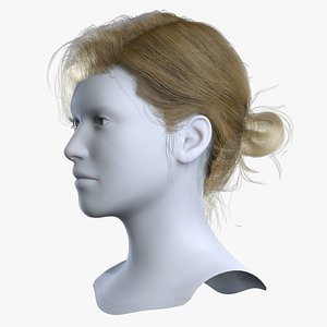 MetaHuman Compatible Messy Low Bun Hair Cards