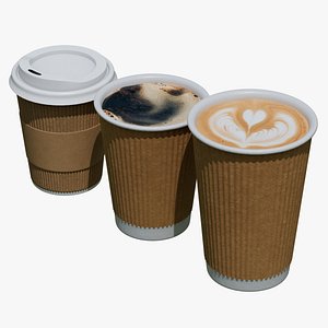3D Realistic Disposable Coffee Cup Collection model
