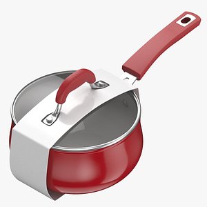3D Cook Pots Type 02 Red and Black Device Blank and Generic Label