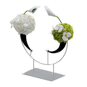 3D model Luxury Floral Art Vase - High Poly Luxury Interior Decor