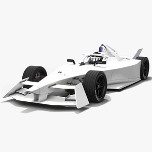 Generation 3 Formula E Race Car Season 2022 - 2023 White Mockup 3D model