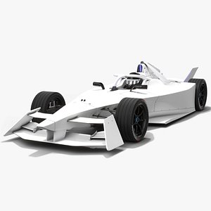 Gen3 Formula E Race Car Season 2022 - 2023 White Mockup