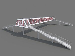 pedestrian bridge foot footbridge 3d model