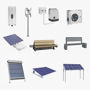 3D Solar Energy Equipment Pack