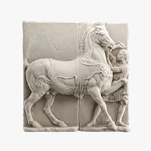 3D Horse and man wall classic relief