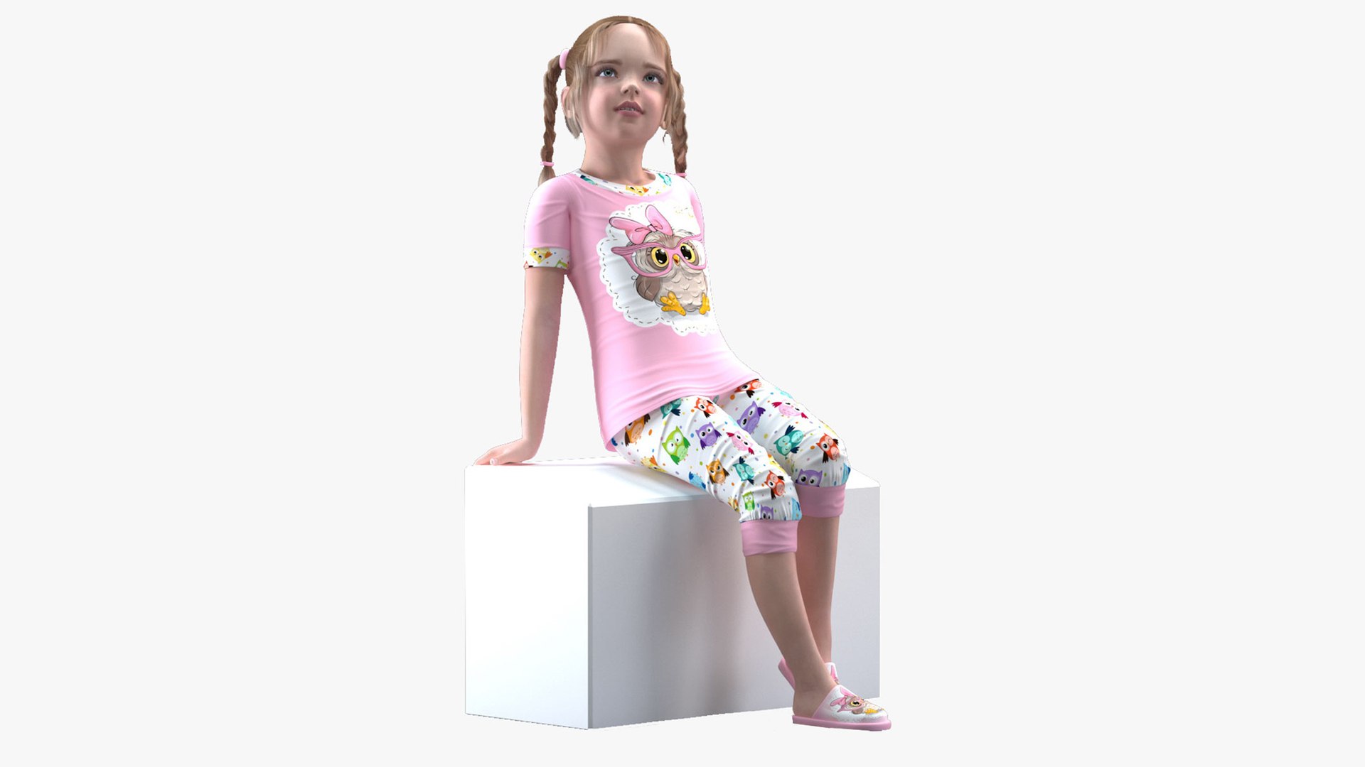 Young Girl Home Clothes Rigged for Cinema 4D