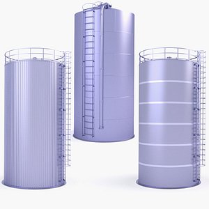 Milk Silos v3 3D model