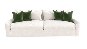 Custom sofa in white upholstery 3D model