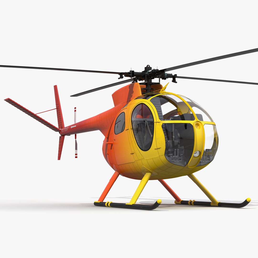 Light Helicopter Hughes OH-6 Cayuse 3D model preview