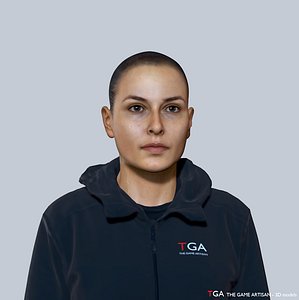 woman causasian head 7 low poly high poly