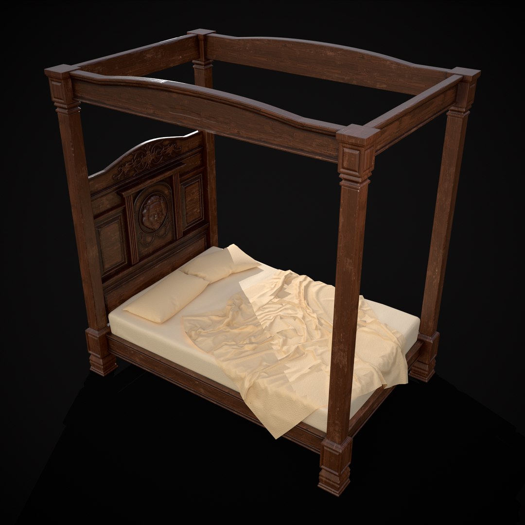 Renaissance Canopy Bed 3d Model Turbosquid 2203454