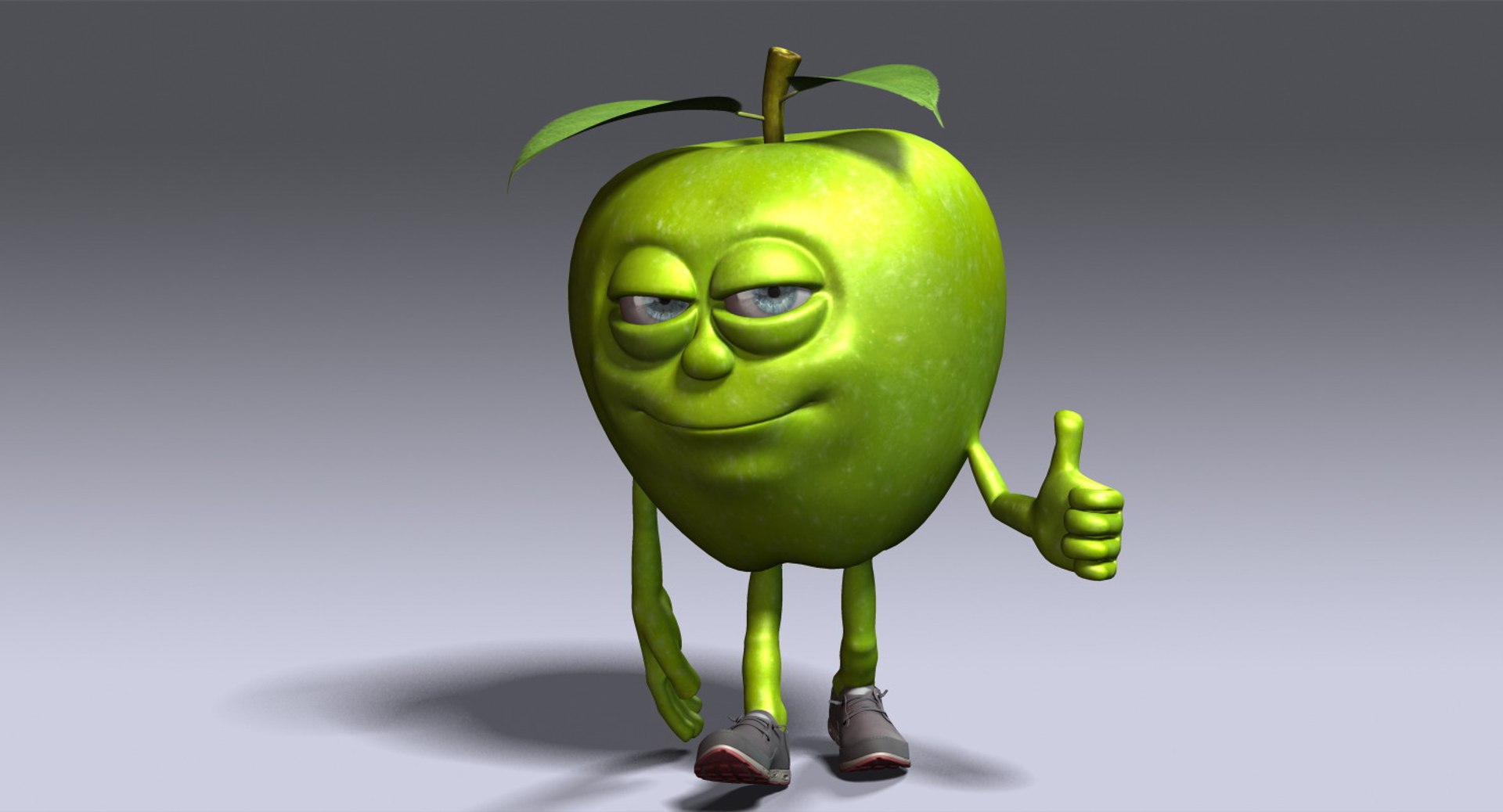 애플 만화 캐릭터 1 고정 3D 모델 - TurboSquid 1287355