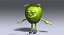 Personagem de desenho animado da Apple 1 rigged