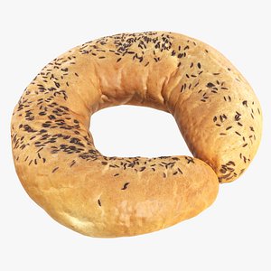 White bread cone with cumin seeds