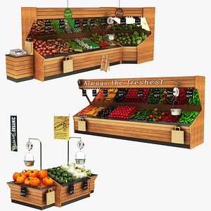 3D vegatables display stand fruits