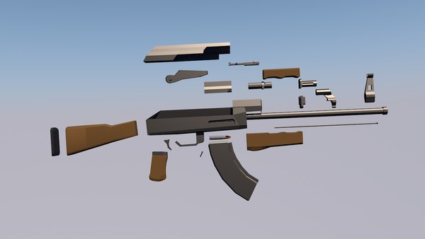 AK-47 低聚零件3D模型- TurboSquid 1580772