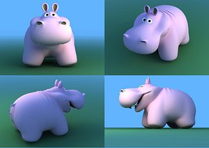 3d model hippopotamus toy