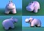 3d model hippopotamus toy