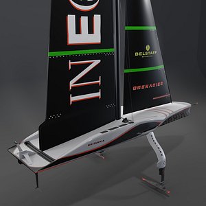 AC75 INEOS Britannia America Cup race yacht 3D model 3D