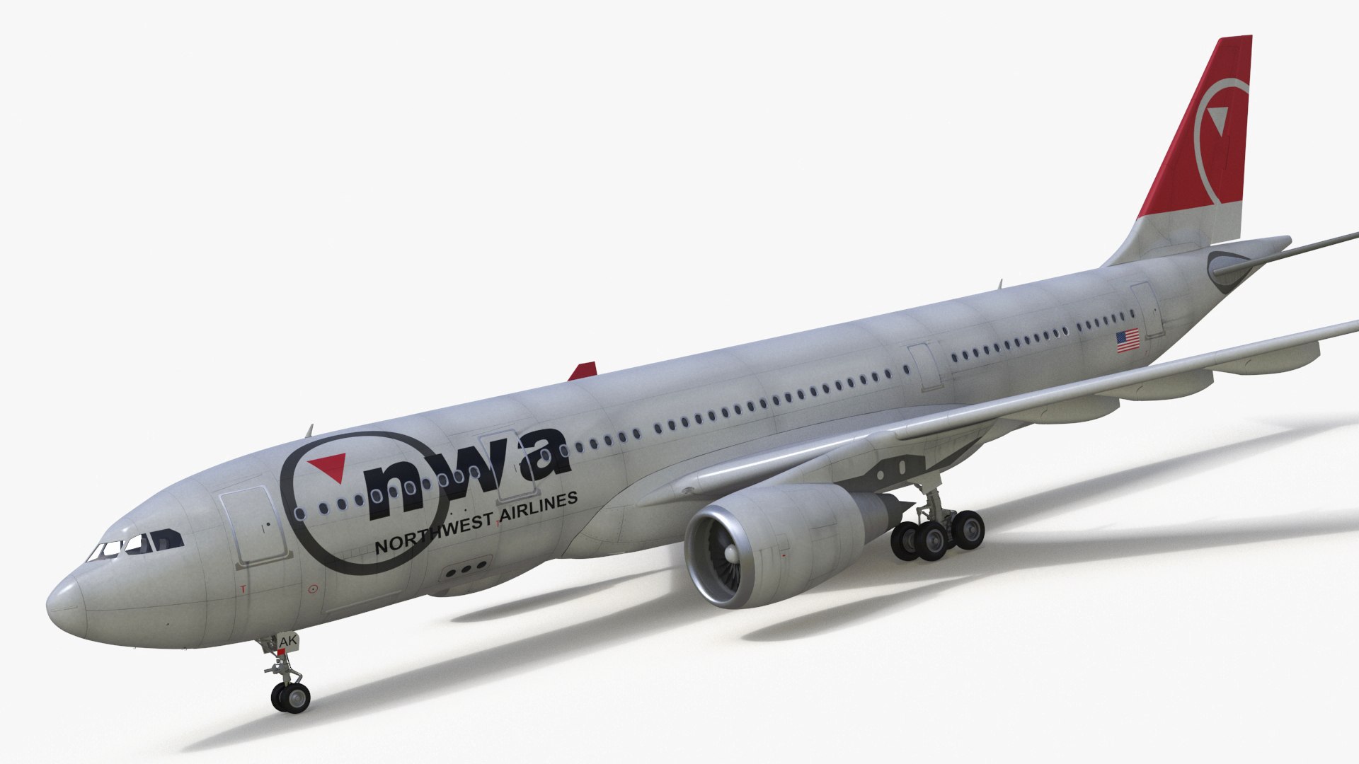 Commercial Airliner Airbus A330-300 Northwest Airlines 3D model preview