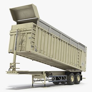 Combine Harvester Trailer Clean Rigged 3D Model