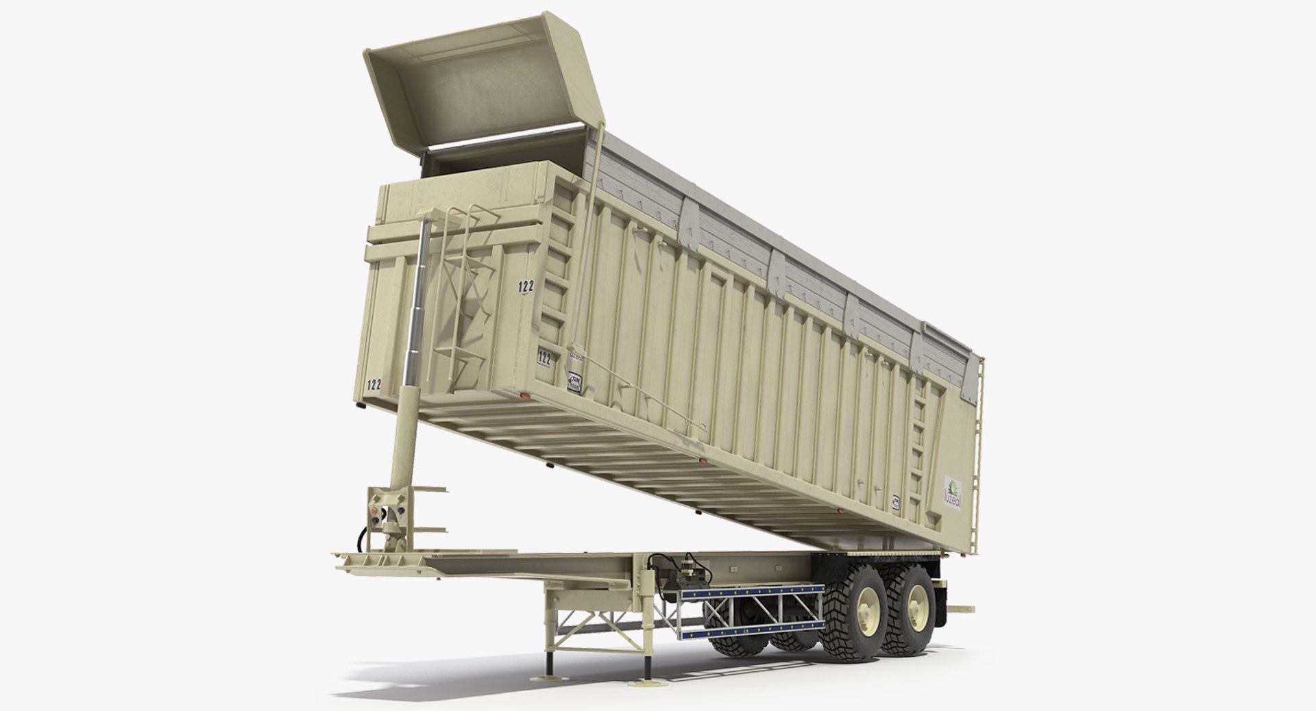 Combine Harvester Trailer Clean Rigged 3D Model 3D model preview