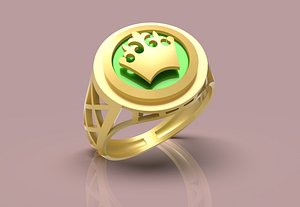 Crown Gold Ring - 0033 3D model
