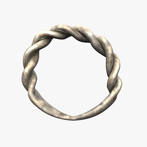 3D viking twisted silver ring model