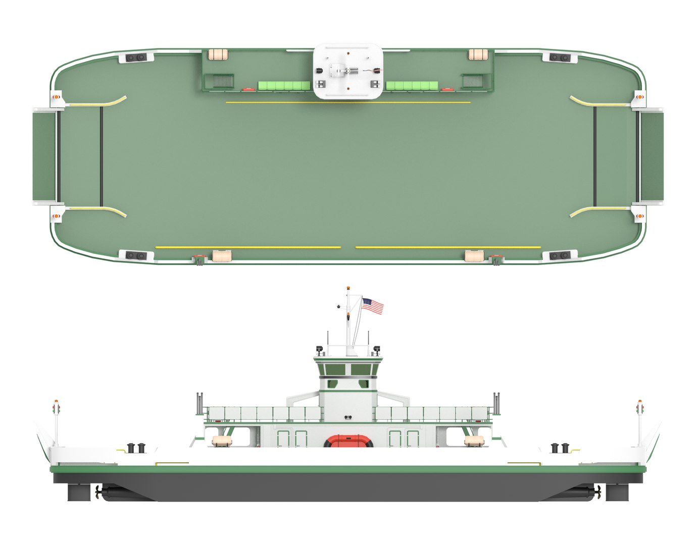 3D Small Car Ferry Model - TurboSquid 1731640